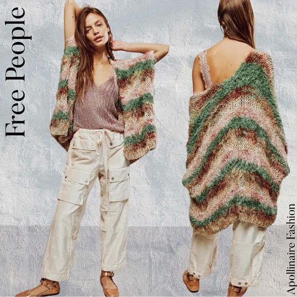 FREE PEOPLE FAIRYTALE COCOON KIMONO IN SUGAR PLUM NWT OS - Picture 1 of 9